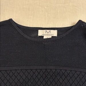 Magaschoni Textured Navy Blue Top